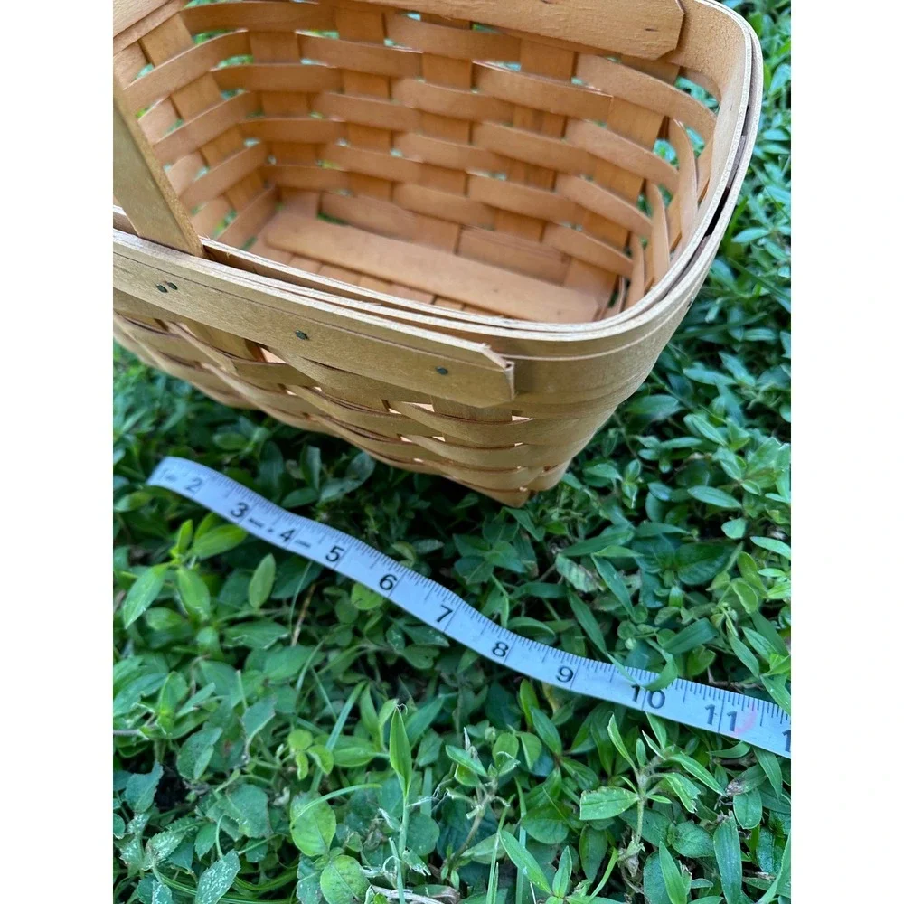 Longaberger 2002 Handwoven Rectangular Basket with Handle Dresden Ohio USA